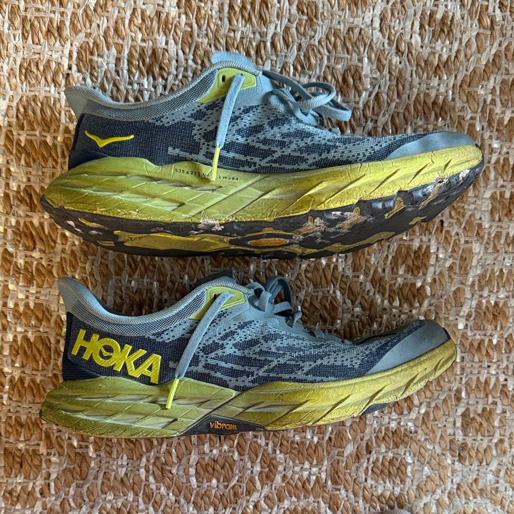 Hoka Vibrant Gray and Yellow Sneakers